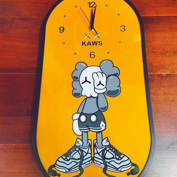 Modern KAWS Clock, KAWS Companion Orange Wall Clock Artsy Wall Clock Decoration - Picture 13 of 13